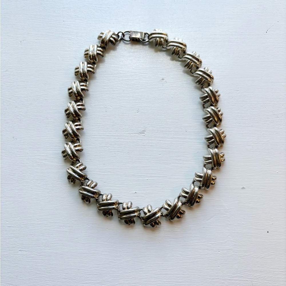 Vintage Sterling Silver Plated Knot Necklace